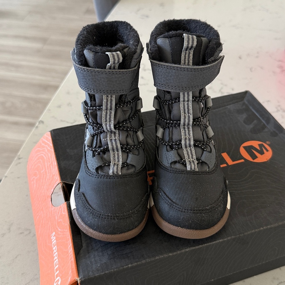 Merrell Toddler M-Snow CRUSH JR waterproof grey/black 8 New - Picture 5 of 9